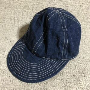 美品 人気 中国製 NIGEL CABOURN/ナイジェル ケーボン LYBRO/ライブロ デニム メカニック キャップ インディゴ Fの画像1