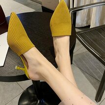 【22.0cm】ミュールパンプスサンダル レディース ヒールサンダル ポインテッドトゥ 靴 サボサンダル 春夏 20代 30代 40代 50代 楽ちん_画像4