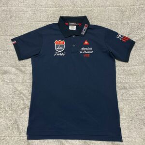 4C 【着少】le coq sportif GOLF ルコック ゴルフ QG1533 紺 ネイビー S 半袖ポロシャツ 半袖シャツ 株式会社デサント