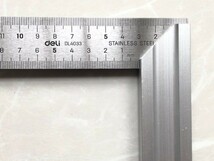 【15cm】■マイティスコヤ　150mm×104mm【直角定規】表裏同目盛り　台付きスコヤ　ステンレス鋼　アルミ合金　木工定規　指金_画像9