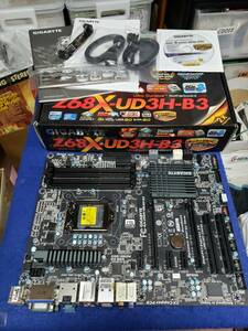 マザーボード GIGABYTE GA-Z68X-UD3H-B3 ソケット LGA1155 バックパネル,取説,システムディス有（写真参照）動作未確認の為ジャンク扱い　