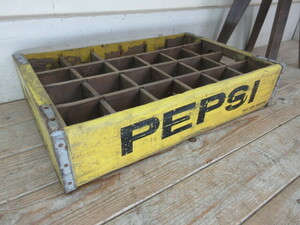  old Pepsi-Cola. tree box P63 antique furniture wood box box Showa Retro America miscellaneous goods Ad ba Thai Gin Guin dust real 