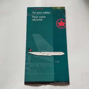 AIR CANADA★エア・カナダ A340 安全のしおり 2000　エアバス　For your safety　σ