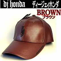 ブラウン djhonda フェイクレザー 63 djホンダ ディージェイ キャップ 帽子 dj honda 茶_画像1