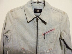 ○良品　RRL　ピンストライプ　ジップジャケット　サイズ１　レディース〇