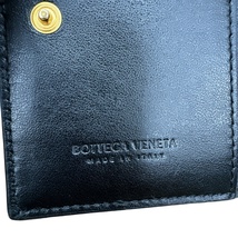 ボッテガヴェネタ BOTTEGA VENETA 二つ折り財布 コンパクトウォレット スモールカセット マキシイントレチャート ブラック_画像6