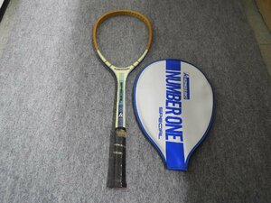 未使用　レトロ　ヴィンテージ　カワサキ　木製　軟式　テニスラケット NUMBER ONE SPECIAL S-No.2000 ケース付（4668）