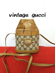 美品 極希少！Gucci 巾着ショルダーバッグ オールドグッチ GG ポシェット