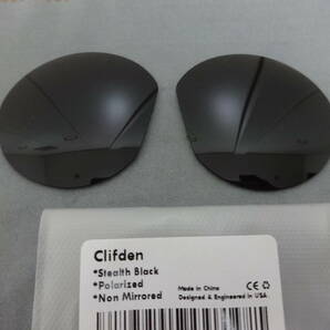 OAKLEY オークリー CLIFDEN クリフデン用 カスタム偏光 レンズ BLACK Color POLARIZEDの画像1