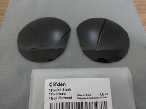 OAKLEY オークリー CLIFDEN クリフデン用 カスタム偏光 レンズ BLACK Color POLARIZED