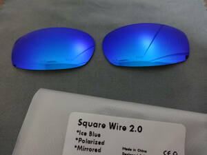 ★オークリー SQUARE WIRE 2.0/スクエアワイヤー2.0用 カスタム偏光レンズ ICE BLUE Color Polarized 新品 