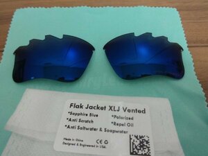 刻印入り！★フラックジャケット XLJ用 カスタムハイグレード偏光レンズ SAPPHIRE BLUE Color Polarized新品 Flak Jacket XLJ VENTED