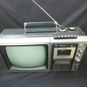 ◎レトロな逸品◎National ナショナル白黒テレビ 12型 TR-1201a 78年製 3in1(テレビ/ラジオ/カセット) 昭和家電 通電確認済 即発送