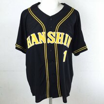 1204 阪神タイガース レプリカ ユニフォーム ビジター 鳥谷敬 Mサイズ ブラック MIZUNO セ・リーグ 野球_画像1