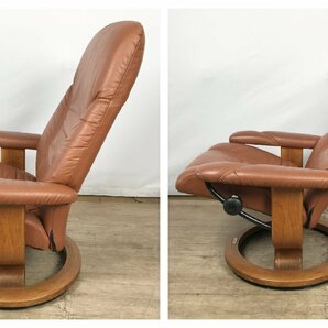 1204 EKORNES エコーネス ストレスレスチェア コンサル レザー ブラウン リクライニング ソファ オットマン付きの画像4