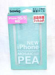 &#9827 送料無料◆iPhone5/5s◆bow&g パルテルカラー透明シンプルハードケース PEA◆393y &#9827