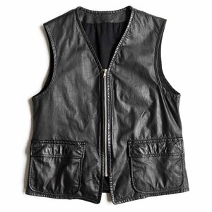 【90S/アーカイブ】Y’s for men【レザー ベスト】M ジップ YOHJI YAMAMOTO ヨウジヤマモト u2404023