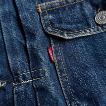 【50sヴィンテージ/40相当】 LEVI'S【506XX BIGE 1ST デニムジャケット 】ファースト 片面タブ ボタン裏ツメ刻印 スライドバックル 2404200_画像4