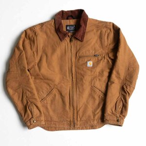 【雰囲気抜群】Carhartt【デトロイトジャケット】M ブラウン ダック カーハート ブランケット ライナー 古着 u2404150