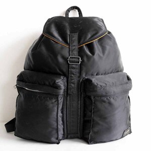 【美品】PORTER 【タンカー リュック】ポーター ブラック バックパック デイパック TANKER BAG ナイロン u2404166