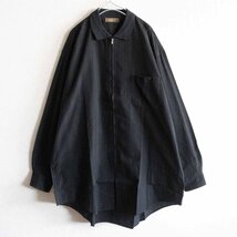 【90S/アーカイブ】Y's for men【ビッグシルエット ジップアップ シャツ】ブラック YOHJI YAMAMOTO ヨウジヤマモト 2404578_画像1