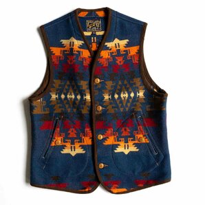 【美品】FREEWHEELERS GREAT LAKES GMT.MFG.CO.【SADDLEROCK VEST】40 サドルロック ネイティブ ビーチベスト 2404574の画像1