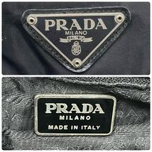 1円〜【高級】PRADA プラダ リュックサック バックパック ショルダー 三角ロゴ プレート テスートナイロン レザー ブラック 黒 レディース_画像9