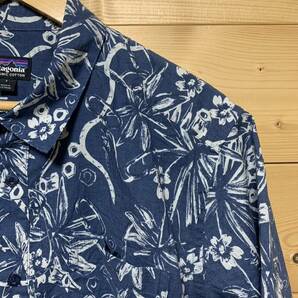 入手困難品★美中古・ Patagonia パタゴニア★ 半袖シャツ ORGANIC COTTON NAVY サイズLの画像3