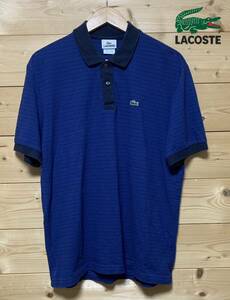 Made in Franceh★入手困難品★美中古・ LACOSTE（ラコステ）★ポロシャツ（鹿の子）NAVY サイズ4　JPサイズL　