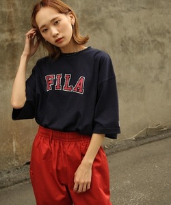 レディース 「FILA」 半袖Tシャツ LARGE ネイビー