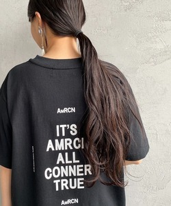 レディース 「AMERICANA」 半袖Tシャツ ONE SIZE ブラック