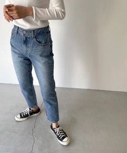 レディース 「CANAL JEAN」 「Via.J」加工デニムパンツ SMALL インディゴブルー