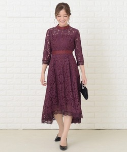 レディース 「Lace Ladies」 長袖ワンピース L ワインレッド