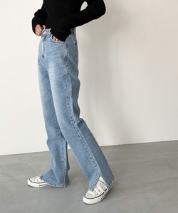 レディース 「CANAL JEAN」 「Via.j」加工デニムパンツ SMALL インディゴブルー