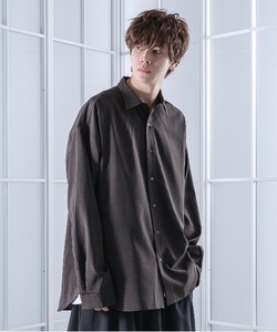 メンズ 「KUUUPY」 長袖シャツ MEDIUM チャコールグレー