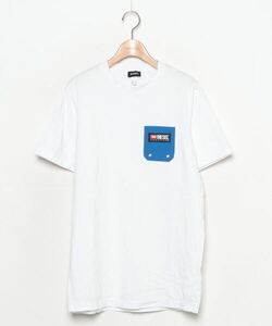 「DIESEL」 ワンポイント半袖Tシャツ S ホワイト メンズ