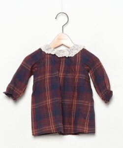 「Bonpoint」 「KIDS」長袖ワンピース 75 ボルドー キッズ