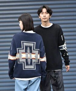 「PENDLETON」 長袖ニット SMALL ネイビー メンズ