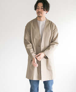 「URBAN RESEARCH」 ノーカラーコート LARGE ベージュ メンズ