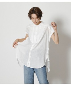 「AZUL BY MOUSSY」 半袖ブラウス SMALL オフホワイト レディース