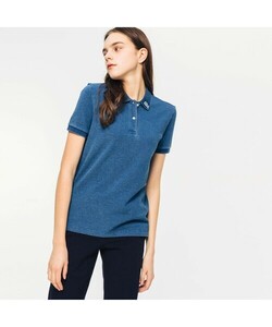 「LACOSTE」 半袖ポロシャツ 34 サックスブルー レディース