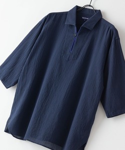 「Blue Standard 」 7分袖シャツ LARGE ネイビー メンズ