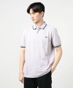 「FRED PERRY」 半袖ポロシャツ S サックスブルー メンズ