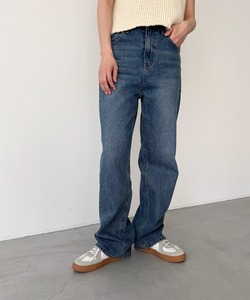 「CANAL JEAN」 「El mar」加工デニムパンツ SMALL ダークインディゴブルー レディース