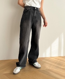 「CANAL JEAN」 「El mar」加工デニムパンツ MEDIUM ブラック レディース