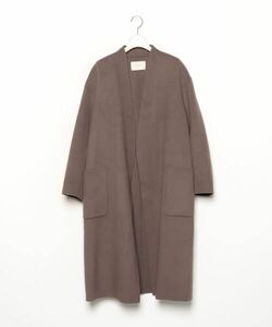 「UNITED ARROWS」 ノーカラーコート 38 オリーブ レディース