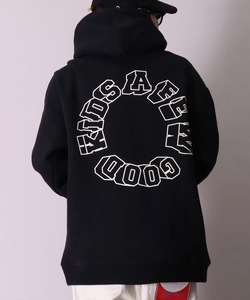 「A FEW GOOD KIDS」 プルオーバーパーカー MEDIUM ブラック×ホワイト メンズ