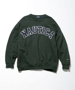 「NAUTICA」 スウェットカットソー LARGE グリーン メンズ