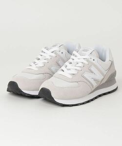 「New Balance」 ローカットスニーカー 24cm ライトグレー メンズ