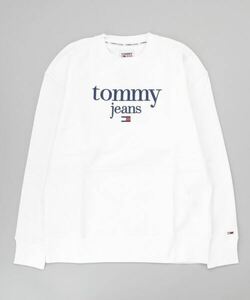 「TOMMY JEANS」 スウェットカットソー LARGE ホワイト メンズ